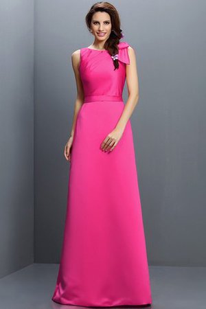 Reißverschluss Enganliegendes Empire Taille Bodenlanges Brautjungfernkleid aus Satin - Bild 11