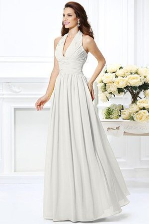 Robe demoiselle d'honneur naturel avec zip a-ligne de princesse jusqu'au sol - Photo 16