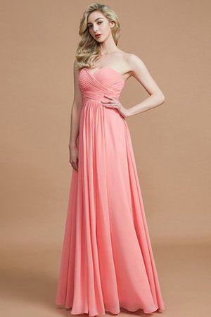 Natürliche Taile Prinzessin Bodenlanges Brautjungfernkleid ohne Ärmeln mit Herz-Ausschnitt - Bild 4