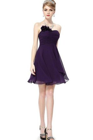 Gerüschtes A Linie Ärmelloses trägerloser Ausschnitt kurzes Abschlusskleid - Bild 3