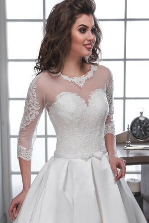 3 /4 länge Ärmeln bodenlanges extravagantes Brautkleid mit Applikation mit Tasche - Bild 3