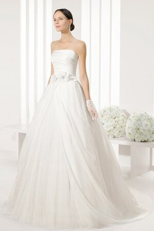 Robe de mariée luxueux formelle textile taffetas de traîne courte avec zip - Photo 1