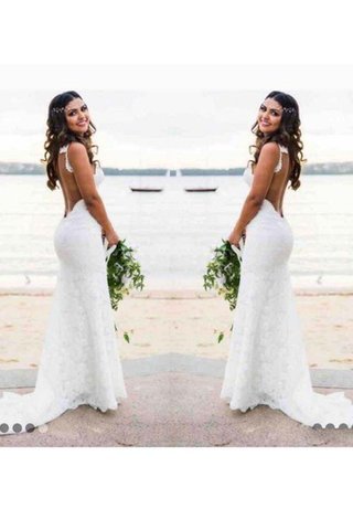 Abito da Sposa a Spiaggia in pizzo in Pizzo Schiena Nuda seducente Elegante - Foto 2