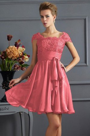A-Linie Normale Taille Prinzessin Chiffon Brautjungfernkleid mit Bordüre - Bild 28