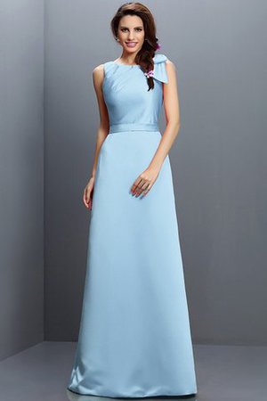 Robe demoiselle d'honneur longue en forme fermeutre eclair col en bateau en satin - Photo 17