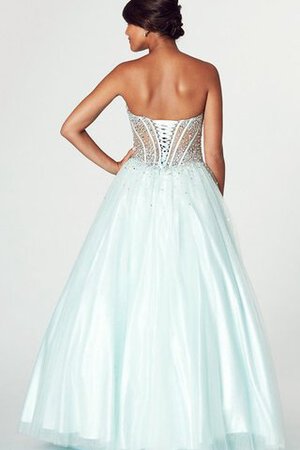 Robe de bal classique avec perle longueur au ras du sol textile en tulle avec sans manches - Photo 2