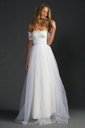 Abito da Sposa con Piega in pizzo in Tulle Romantico classico in Pizzo - Foto 1