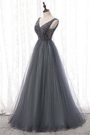 Robe de bal avec lacets séduisant en tulle en satin longue - Photo 2