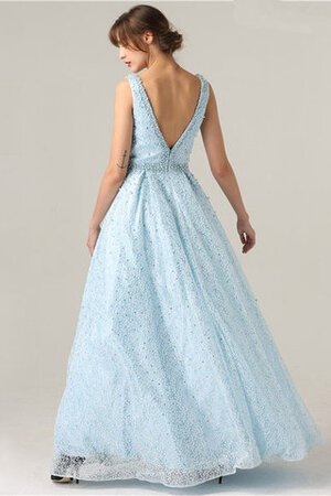 Robe de bal a-ligne en tulle voyant manche nulle luxueux - Photo 2