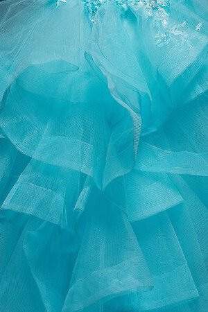 Robe de quinceanera longue naturel textile en tulle decoration en fleur de col en cœur - Photo 5