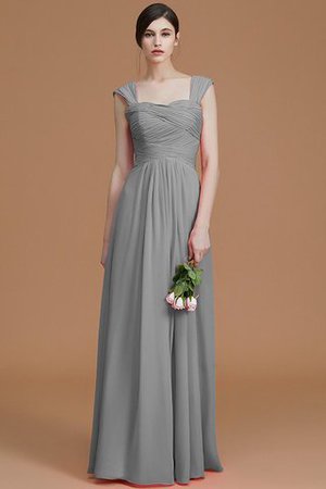 Robe demoiselle d'honneur naturel avec sans manches en chiffon a-ligne ruché - Photo 34