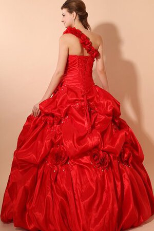 Duchesse-Linie A Linie Herz-Ausschnitt Quinceanera Kleid mit Rüschen mit Blume - Bild 4