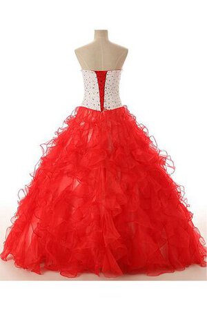 Vestido de Quinceañeras de Corte Evasé en Satén y Organza de Largo de Apliques - Foto 3