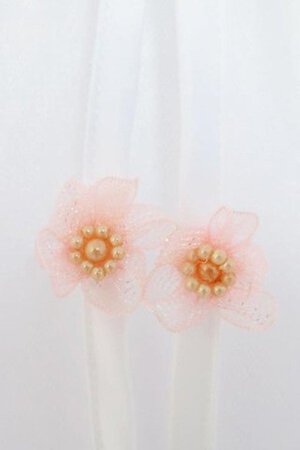 Ärmellos Tüll A-Linie wadenlanges Blumenmädchenkleid mit Empire Taille - Bild 3
