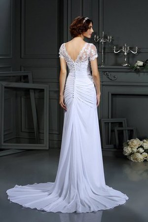 Normale Taille Kurze Ärmeln Anständiges Prächtiges Brautkleid mit Bordüre - Bild 2