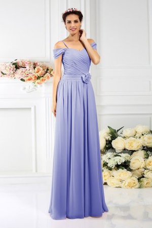 Chiffon Drapiertes Anständiges Bodenlanges Brautjungfernkleid mit Empire Taille - Bild 17