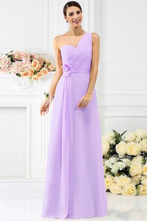 Empire Taille Prinzessin Reißverschluss Bodenlanges Brautjungfernkleid mit Plissierungen - Bild 19