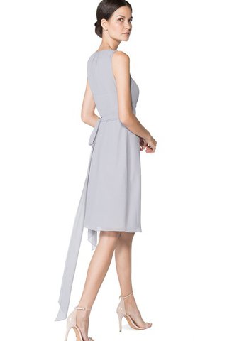 A-Line Chiffon V-Ausschnitt drapiertes knielanges modisches Brautjungfernkleid - Bild 2