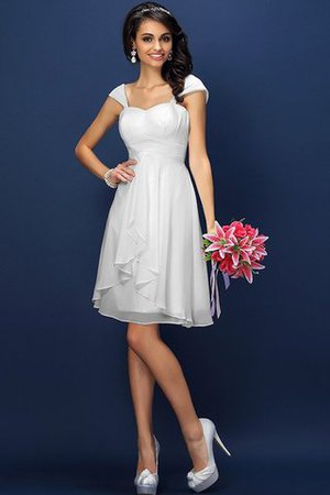 Ärmelloses Drapiertes Kurzes Brautjungfernkleid mit Plissierungen mit Breiter Träger - Bild 16