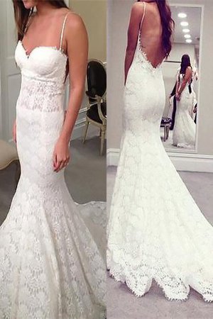 Meerjungfrau Stil Klassisches Normale Taille Brautkleid mit Gericht Schleppe mit Bordüre - Bild 1