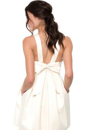 Robe de graduation bref facile en satin avec zip a-ligne - Photo 4