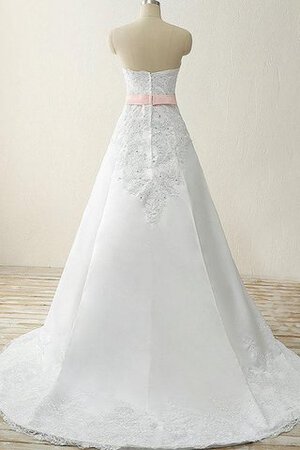 A linie Sweep Zug bodenlanges langes Brautkleid mit Herz-Ausschnitt mit Perlen - Bild 4