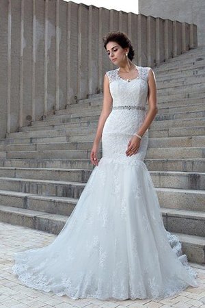 Zeitloses Meerjungfrau Stil Extravagantes Sittsames Brautkleid mit Bordüre - Bild 5