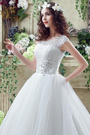 Spitze plissiertes Reißverschluss Gericht Schleppe luxus langes Brautkleid - Bild 5