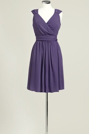 Robe demoiselle d'honneur bref v encolure avec sans manches ligne a - Photo 4