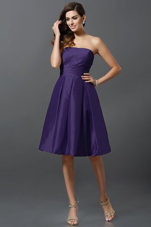 Robe demoiselle d'honneur courte naturel manche nulle a-ligne au niveau de genou - Photo 24