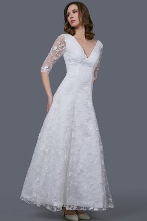 Abito da Sposa Alla Caviglia sexy Lungo Senza Maniche in pizzo A-Line - Foto 4