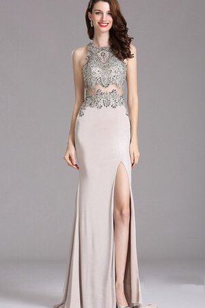 Robe de bal naturel de traîne courte ouverture frontale gaine avec sans manches - Photo 1