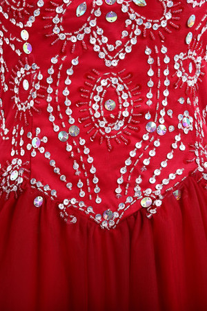 Robe de bal exclusif avec perles avec perle avec sans manches satin extensible - Photo 3