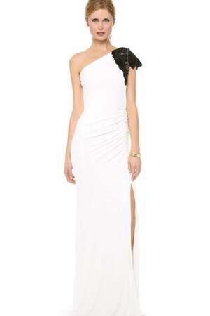 Chiffon Etui bodenlanges langes Brautkleid mit Perlen mit gekappten Ärmeln - Bild 1