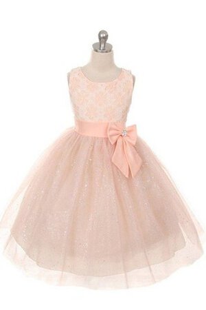 Ärmelloses a linie Blumenmädchenkleid mit Schmetterlingsknoten mit Bordüre - Bild 1