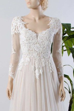 Abito da Sposa Spazzola Treno con Bottone Semplice Elegante con Piega Tondo - Foto 3