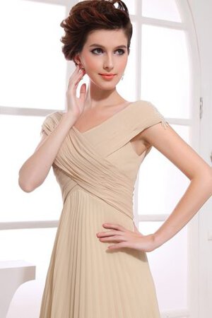 Reißverschluss Chiffon A-Linie bodenlanges langes Brautmutterkleid mit gekappten Ärmeln - Bild 6