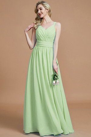 Ärmelloses Prinzessin A-Line Bodenlanges Brautjungfernkleid mit V-Ausschnitt - Bild 32