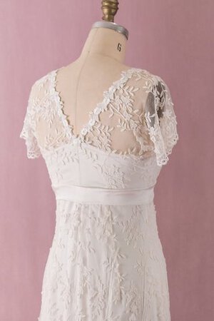 Keine Taille klassisches kurze Ärmeln geschichtes Etui bodenlanges Brautkleid - Bild 2
