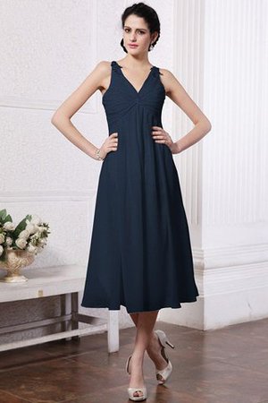 Vestido de Dama de Honor de Natural de Apliques de Corto de Escote en V - Foto 9