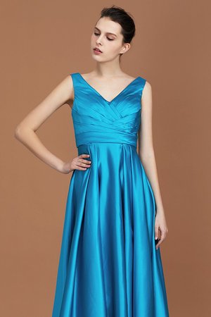 Robe demoiselle d'honneur de lotus spécial en satin de princesse jusqu'au sol - Photo 4