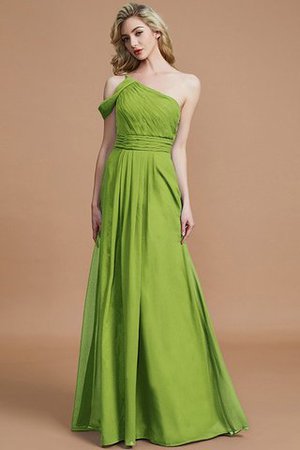 Robe demoiselle d'honneur naturel de princesse en chiffon jusqu'au sol a-ligne - Photo 16