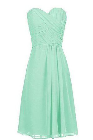 Robe demoiselle d'honneur naturel avec chiffon a-ligne col en forme de cœur - Photo 1