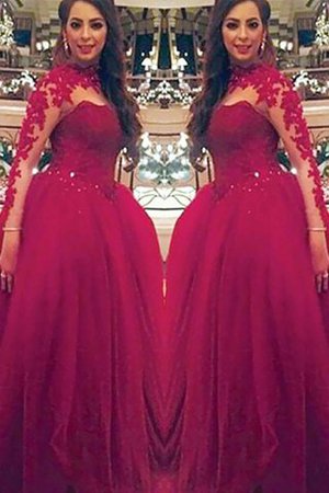 Robe de bal en tulle avec manche longue jusqu'au sol de mode de bal appliques - Photo 1