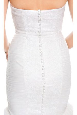Taft Strand Reißverschluss langes Brautkleid mit offenen Rücken mit Plissierungen - Bild 4