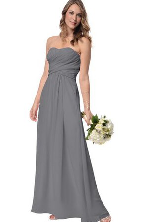 Chiffon A-Linie Empire Taille trägerloser Ausschnitt langes Brautjungfernkleid - Bild 3