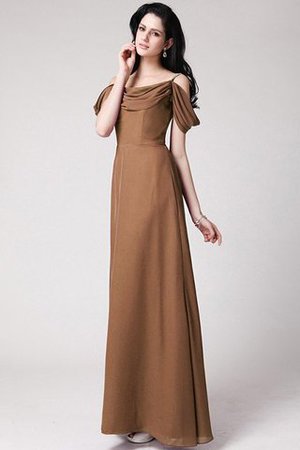 Ärmelloses Normale Taille Chiffon Bodenlanges Anständiges Brautjungfernkleid - Bild 4