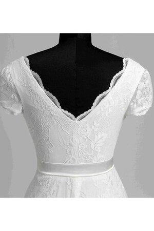 Abito da Sposa A Terra Cerniera in Pizzo con Piega Semplice con Manica Corte - Foto 9