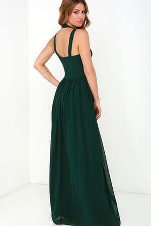 Robe demoiselle d'honneur en chiffon v encolure manche nulle de tour de ceinture empire - Photo 3