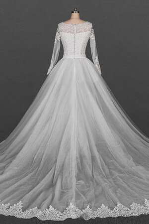 Robe de mariée grosses soldes avec manche longue a eglise en satin naturel - Photo 4